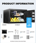 Steel Home Safe 1.5 Cu Ft With Fireproof Bag And Digital Electronic Keypad Security Safe Box For Valuables Documents Money Jewelry Sensor Light Removable Shelf Heavy Duty Safety Lock Box, shown open with contents and accessories.