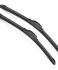 Top Tier All Season Windshield Wiper Blades 22 Plus 22 Inch Pair showcasing sleek black design and curved blade shape.