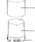 Diagram of Travel Lamp White, Ultra Compact And Sturdy LED Light With 30,000 Hour Lifespan, showing components and labels.