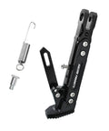 Beefed Up Universal Motorcycle Kickstand Upgrade With Adjustable CNC Aluminum Alloy Tripod Holder Side Foot Stand For Dirt Bikes Motocross Pit Bikes Scooters And Electric Bikes Red And Black showing spring and screw