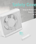 Window Shutter Exhaust Fan With Reversible Airflow 470 CFM 12 Inch Wall Mount Attic Fan with safety cover and oil box