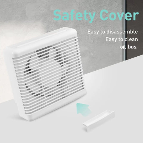 Window Shutter Exhaust Fan With Reversible Airflow 470 CFM 12 Inch Wall Mount Attic Fan with safety cover and oil box