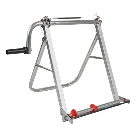 Portable All Metal Foldable Hose Reel Storage Rack For Farm Irrigation And Outdoor Yard And Garden Use With Manual Crank Handle
