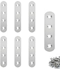 Heavy Duty Stainless Steel Straight Brackets And Tough As Nails Repair Plates For Furniture Fixes And Bed Frame Upgrades With A Zero Hassle Screw Kit 10 Pack Set including screws.