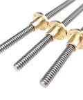 Stainless Steel Ball Screw T12 Lead Screw With Left Hand Thread 3mm Lead 304 Stainless Trapezoidal 350mm Length Reverse Left Hand Nut