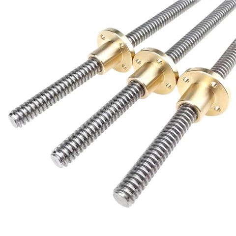Stainless Steel Ball Screw T12 Lead Screw With Left Hand Thread 3mm Lead 304 Stainless Trapezoidal 350mm Length Reverse Left Hand Nut