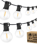 200ft Outdoor G40 LED Globe String Lights With 103 Bulbs, Dimmable, Waterproof And Shatterproof, Connectable Commercial Hanging Lights