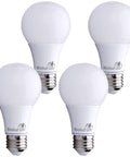 Pack of Four Bioluz LED 100W Equivalent Dimmable A19 LED Bulbs 1500 Lumens 4000K Natural White, Energy Saving LED Light Bulbs