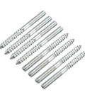 Tough As Nails M6 Hanger Bolts Two Point Seven Six Inches Double Ended Zinc Coated Steel Fasteners Pack of eight screws.