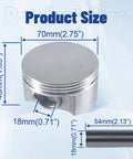 Beefed Up 70mm Flat Top Piston And.550 Ring Kit dimensions for 212cc 224cc GX160 GX200 6.5HP engines