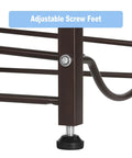 Close-up of adjustable screw feet on 5 Tier Heavy Duty Water Gallon Jug Holder Display Rack Black for 3 and 5 Gallon Bottles Slim Corner