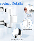 Badass 2 Pack Chrome Towel Bar Brackets For Shower And Tub Enclosure With Hardcore Zinc Alloy Design, adjustable and durable.