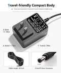 12V 2A Telescope Power Adapter with dimensions, 6ft cord, and 5.5mm connector for NexStar Series and CPC Line