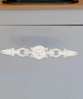 Vintage European Zinc Alloy Cabinet Handle With Floral Decorative Door Pulls For Dresser And Drawer, Chrome Ivory Finish