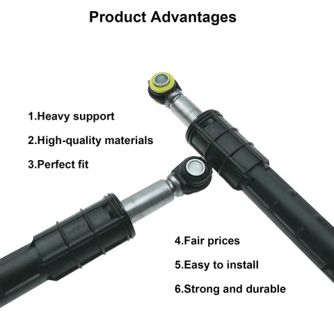 4 Pack Washer Shock Absorbers For Front Load Washers Compatible With Models Including WF20 WF21 WF32 WF33 WF35 WF39 WF40 WF41 WF42 WF43 WF44 WF45 WF46 WF50 WF56V Replacement For DC66-00470A/B And DC66-00650C/D, showing product advantages.