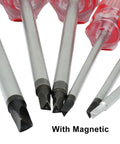 Six Piece Triangle Screwdriver Set With Magnetic Tips And Red Handles For Electronics And Toys Includes 1.8, 2.0, 2.3, 2.7, 3.0, 4.2mm Bits