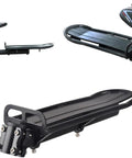 Aluminum Alloy Bike Rear Rack Luggage Carrier With Adjustable Mount For Bicycle shown in detail from multiple angles