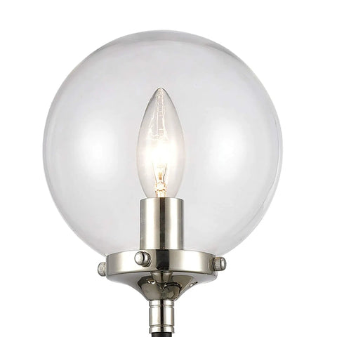 One Light Matte Black Sconce With Clear Glass For Mid Century Modern Classic Vibe Living Room Hallway UL Listed Steel And Glass Fixture