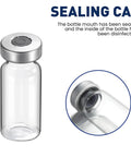 3ml Sterile Glass Injection Vials, 20 Pack, Individually Sealed With Self Healing Ports, Butyl Stopper And Aluminum Caps, Leakproof Lab Grade Vials For Safe Sample Storage, Transport, And Easy Refill. sealed vial with aluminum cap and glass body
