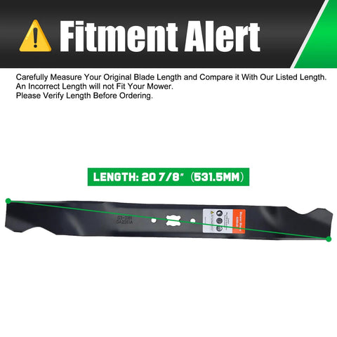 21 Inch Mulching Mower Blade Replacement For Troy Bilt TB Series Walk Behind Fits TB110 TB240 TB230 displayed on white background.
