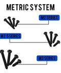 Black Phillips screws categorized in metric sizes (M2, M2.5, M3) for various DIY projects from Heavy Duty Black Phillips Pan Head Micro Screw Assortment Set For Wood Plastic And Soft Metal Diy Hardware Hella Durable Fastener Kit With Clean Drive Tips For Rapid Assembly And Absolute Zero Hassle.