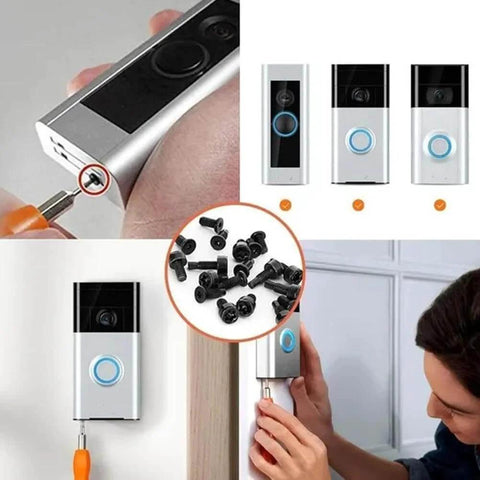 Doorbell Screw Replacement Set For Video Doorbells Includes Twenty Screws In Four Types With Four Of Each Size Short And Long T16 And T5 Compatible With Video Doorbell 2 And Doorbell Pro HeavyDuty Industrial Hardened Carbon Steel Construction DIY Install