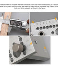 3 In 1 Adjustable Doweling Jig Kit For Woodworking Delivers Dead Nuts Accurate Hole Drilling With Smart Alignment Guides displayed with measuring tool and settings.