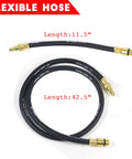 Automotive flexible hose set with brass fittings; two hoses, 11.5" and 42.5" lengths