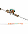 6 Foot Krazy Rec Spincast Combo With Micro Spincast Reel 4.1 To 1 Gear Ratio Aluminum Handle And Cork Knobs Pre Spooled With 6 Pound Hi Viz Orange Line For Freshwater Fishing