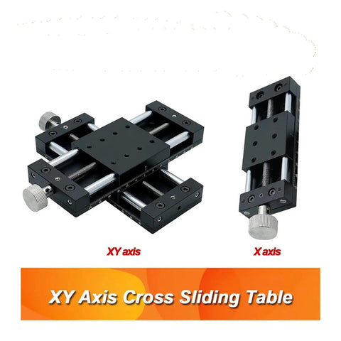 Dual Axis XY Linear Motion Stage With 40mm And 60mm Travel Manual Cross Sliding Table Stainless Steel Build