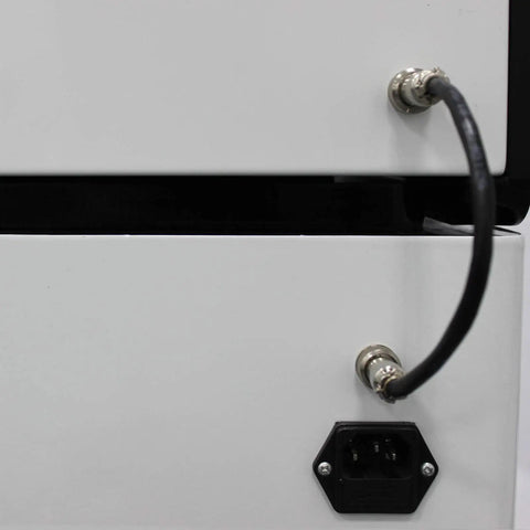 Close-up of connections on 60W Dental Lab Dust Collector With Multi Stage Filtration And Polishing Suction Station.