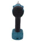 Heavy Duty Cordless Electric Metal Shears With 360 Degree Rotating Head Stepless Speed Control Stainless Steel Cutter viewed from rear angle.