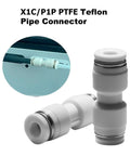 No Sweat Must Have Heavy Duty Magnetic AMS Tubing Connector For Bambu Lab P1P P1S X1 X1C X1E 3D Printers Quick Click Flexible PTFE Feed Hose Replacement Kit close-up view of connector.