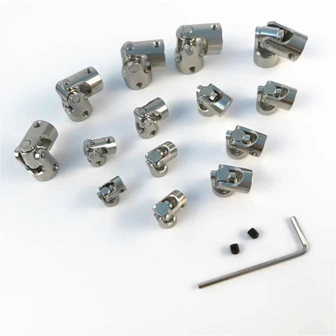 Metal Cardan Joint Gimbal Coupling Shaft For Motor Connector Universal Joint Model Part Fits 2.3-3mm Hole Size assortment of joints with an Allen key