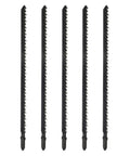Five Piece T Handle Carbon Steel Jigsaw Blades 180mm replacement saw set for hardwood plywood and curve cutting gear.