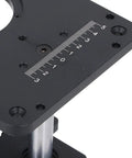 Heavy Duty Electric Router Table Lift System Built With Premium Aluminum Alloy showing precise height adjustment scale.