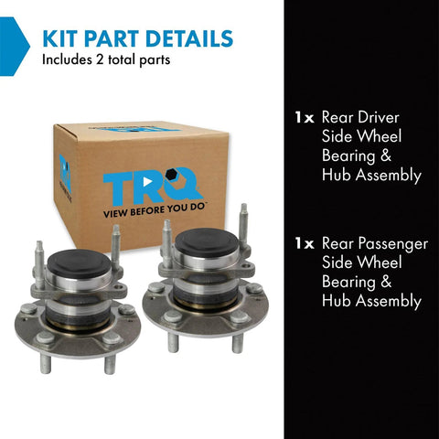 Rear Wheel Bearing And Hub Assembly Set For 2010 2011 2012 2013 Kia Forte And Forte Koup Driver And Passenger Sides 2 Piece Replacement Kit Premium Quality Replacement Parts For No Fuss DIY Install And Long Lasting Performance, displayed with packaging