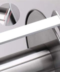Close-up of No Sweat Stainless Steel Garden Hose Reel with smooth edges and stainless steel finish.