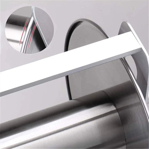Close-up of No Sweat Stainless Steel Garden Hose Reel with smooth edges and stainless steel finish.