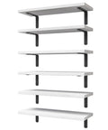 Premium White Floating Shelves Set Of 6 For Wall Decor And Home Storage, Super Legit Sturdy Shelf Brackets in view.