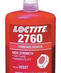 Red High-Strength Threadlocker 2760 Primerless Formula in 250 mL bottle for screws and bolts preventing loosening.