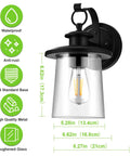 Outdoor Wall Lantern Waterproof Exterior Light Fixture With Clear Glass Shade For Front Porch And Door Modern Farmhouse Style Sconce In Oil Rubbed Bronze
