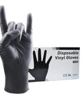 Black Vinyl Gloves Small 50 Pack 3 Mil Powder Free Latex Free Disposable Exam Gloves For Food Service Kitchen Cleaning with box