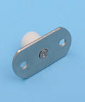 Sliding Barn Door Nylon Guide Wheel Set floor guide roller bracket with metal plate on blue background