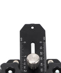Close-up of Thin Jig For Table Saw Aluminum Alloy T Track Guide with measurement markings and knob