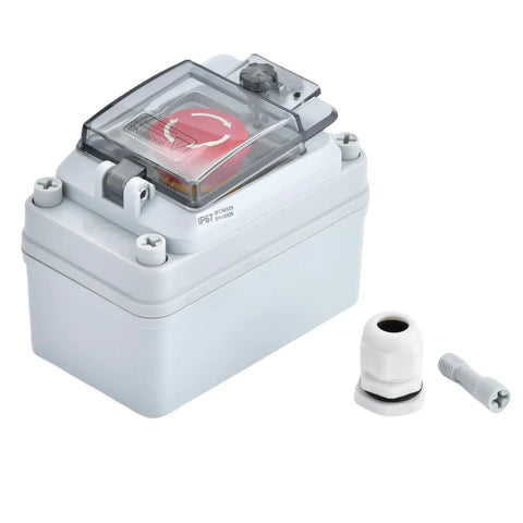 Emergency Stop Button Box 660V 10A Waterproof Outdoor Safety Switch For Industrial Use with IP67 Weatherproof Enclosure