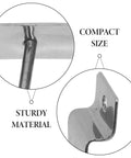 Close-up of heavy-duty Slatwall Hooks 50 Pack for Pegboard and Wall Displays, showing compact size and sturdy silver iron material.