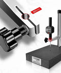 Grade 00 Precision Granite Measuring Stand with 150x100x50mm base, 8mm holder detail, and 250mm support rod