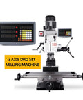 Pro Shop Digital Caliper And Triple Axis Digital Readout Set With 0.001mm Precision Linear Steel Bars For Lathe Mill CNC Machines on milling machine