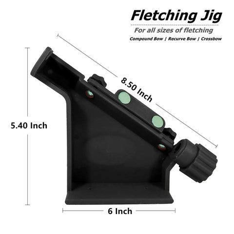 Side view of 5.40 inch tall Fletching Jig With Straight Helix Clamps Adjustable Fletch Tool for arrow and bolt repair.